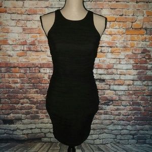 White Suede Jacqui Demkiw Black Body-con Dress